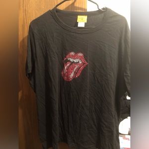 Rockware Rolling Stones Rhinestone Mouth Tee- 655 *tee deal $30 or $25 w/offer